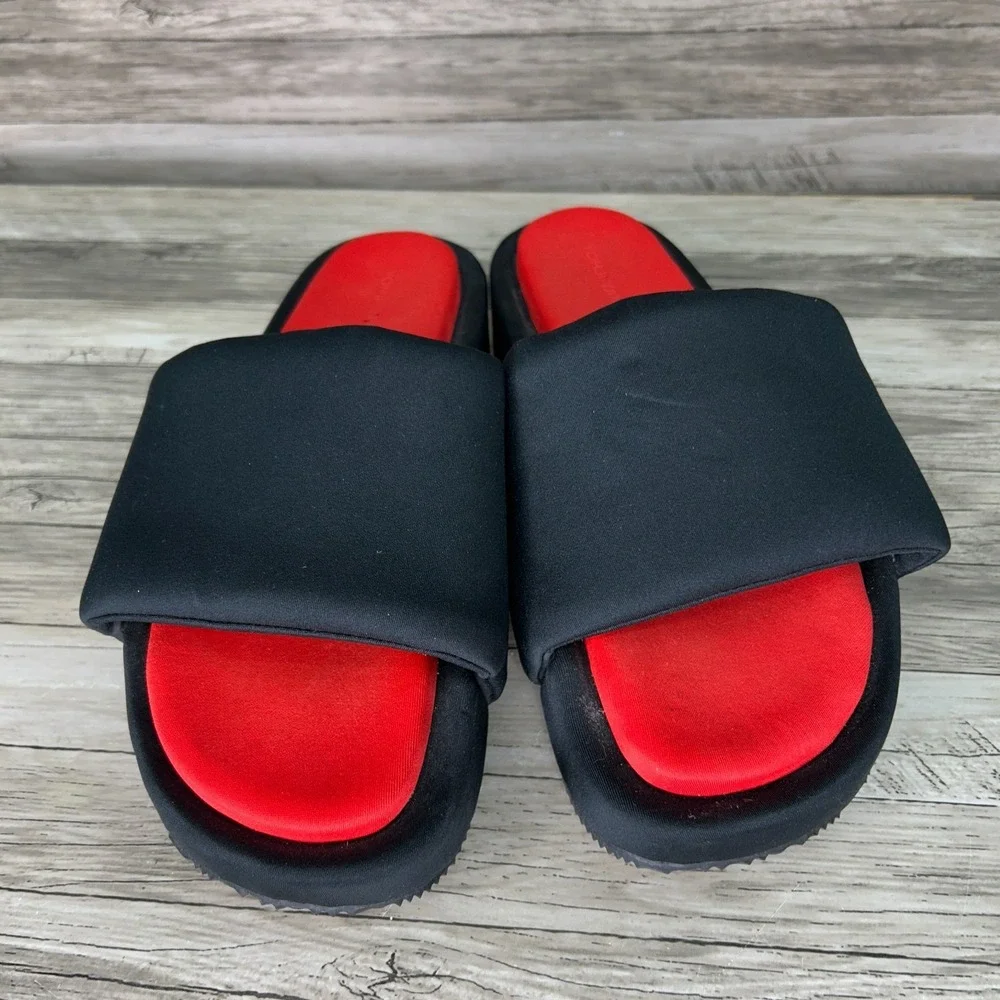 Adidas Y-3 Slides Yohji Yamamoto Black Red Slide Sandals Platform Size 8 Mens